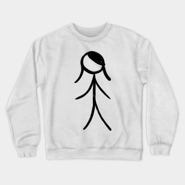 Stick figure hand drawn in a simple design Crewneck Sweatshirt by WelshDesigns